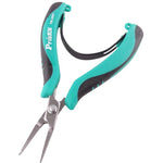 Kìm mỏ bằng thép không gỉ không răng ProsKit PM-396H, kìm mỏ phẳng chính xác cho điện tử, PM-396H