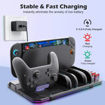 Dock sạc làm mát đa chức năng cho Nintendo Switch 2, có đèn RGB và khe cắm thẻ, SW2139
