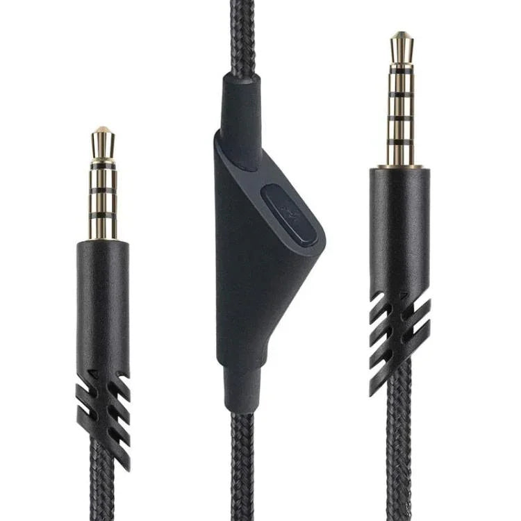 Dây cáp âm thanh bện dài 2m cho tai nghe chơi game Logitech Astro A10 / A40 / A30, nút đen, nút đen trắng, nút xám đen, điều chỉnh đen, điều chỉnh xanh, điều chỉnh xám, vuông đỏ đen, vuông đen