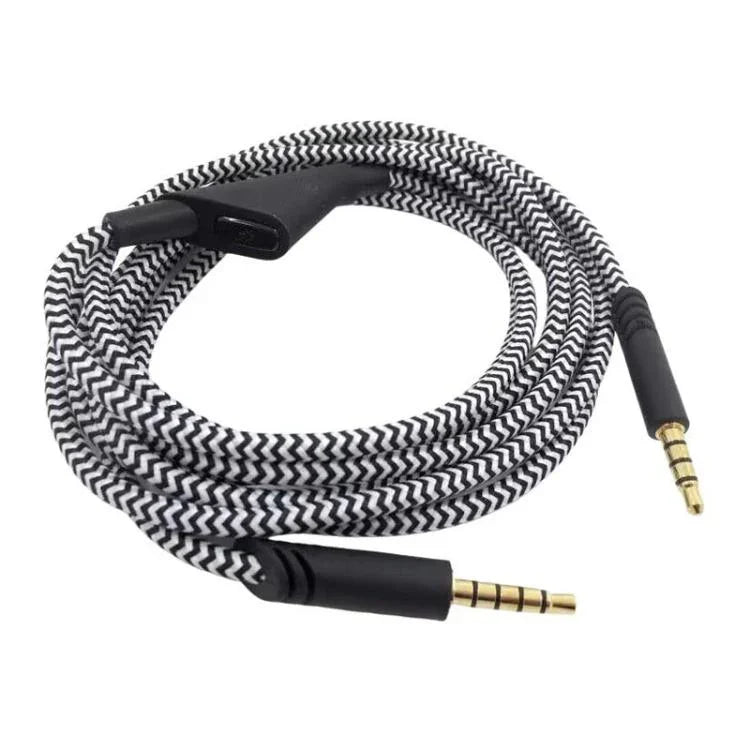 Dây cáp âm thanh bện dài 2m cho tai nghe chơi game Logitech Astro A10 / A40 / A30, nút đen, nút đen trắng, nút xám đen, điều chỉnh đen, điều chỉnh xanh, điều chỉnh xám, vuông đỏ đen, vuông đen
