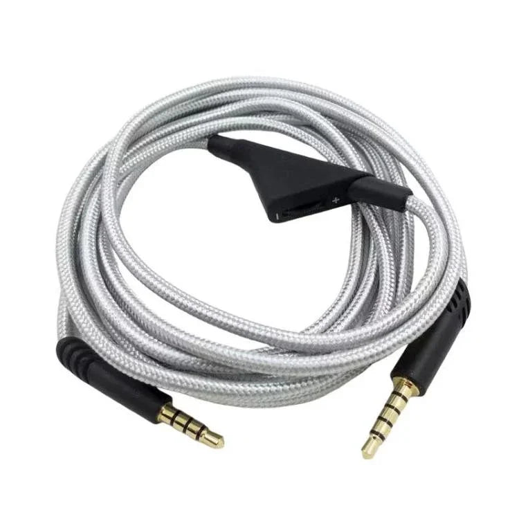 Dây cáp âm thanh bện dài 2m cho tai nghe chơi game Logitech Astro A10 / A40 / A30, nút đen, nút đen trắng, nút xám đen, điều chỉnh đen, điều chỉnh xanh, điều chỉnh xám, vuông đỏ đen, vuông đen