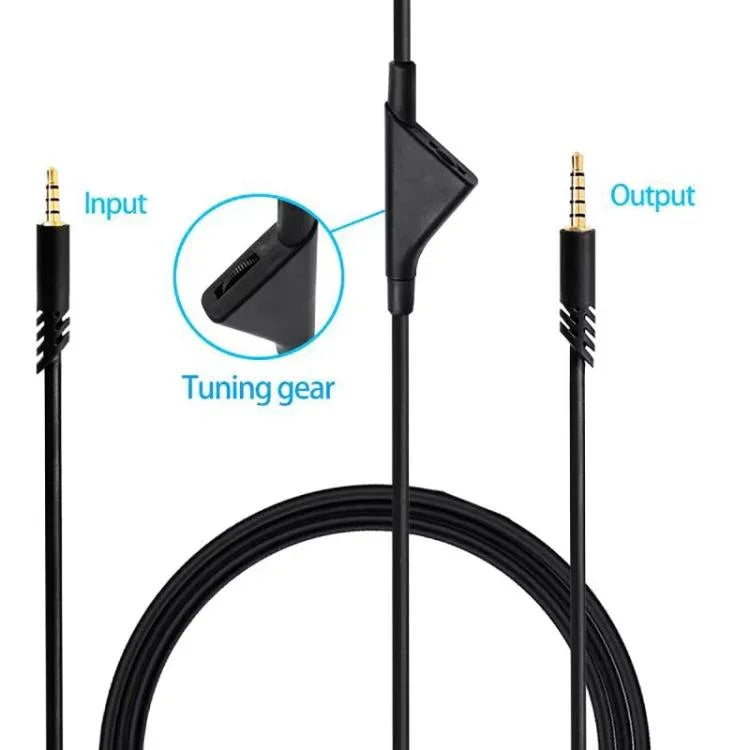 Dây cáp âm thanh bện dài 2m cho tai nghe chơi game Logitech Astro A10 / A40 / A30, nút đen, nút đen trắng, nút xám đen, điều chỉnh đen, điều chỉnh xanh, điều chỉnh xám, vuông đỏ đen, vuông đen