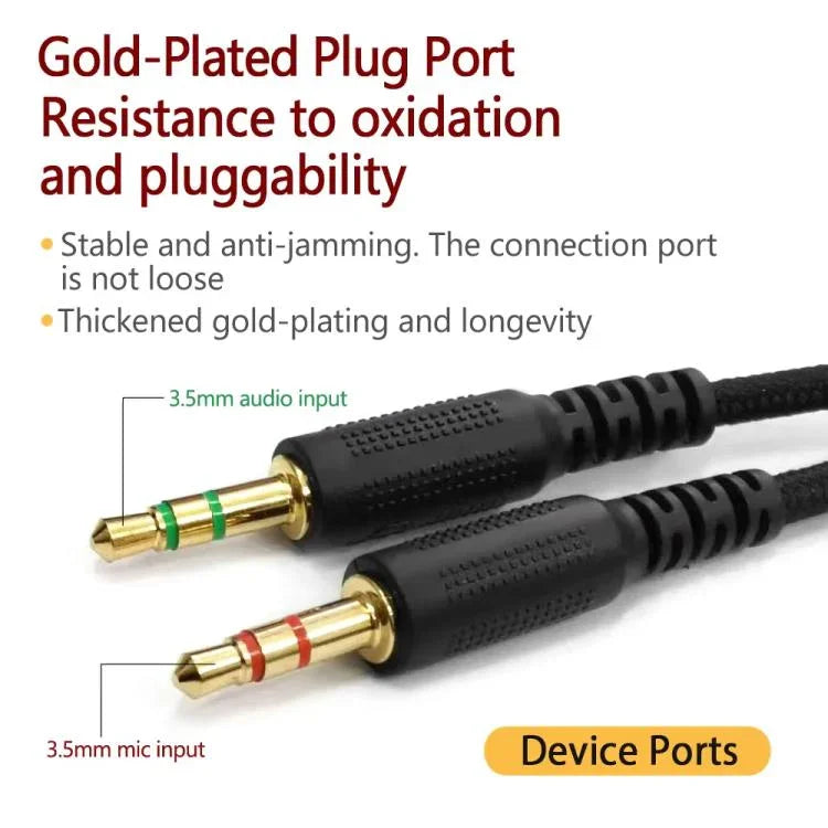 Dây cáp mở rộng 2 trong 1 đực sang cái 3.5mm cho Razer Kraken V2, ZS0190