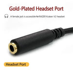 Dây cáp mở rộng 2 trong 1 đực sang cái 3.5mm cho Razer Kraken V2, ZS0190