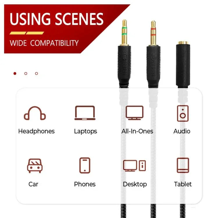 Dây cáp mở rộng 2 trong 1 đực sang cái 3.5mm cho Razer Kraken V2, ZS0190