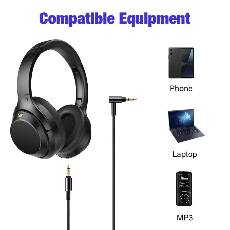 Dây cáp âm thanh tai nghe 3.5mm, cho Sony WH-1000XM3 / WH-1000XM2 / WH-1000XM4 / WH-H900N / WH-H800, dây điều khiển dài 1.5m, dây thẳng dài 1.5m