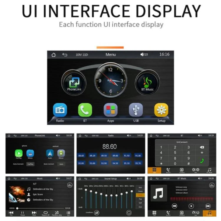 Máy chơi nhạc ô tô CarPlay không dây màn hình cảm ứng HD 7 inch + camera lùi 8 đèn HD, X5300 có camera 8 đèn