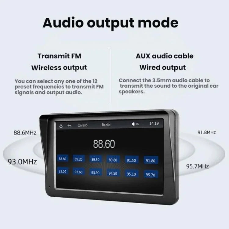 Máy chơi nhạc ô tô CarPlay không dây màn hình cảm ứng HD 7 inch + camera lùi 8 đèn HD, X5300 có camera 8 đèn