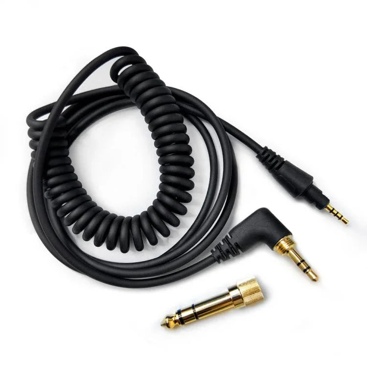 Dây cáp âm thanh tai nghe dạng lò xo dài 1.2m, cho Pioneer HDJ-CUE1 / HDJ-X7 / HDJ-S7 / HDJ-X5 / HDJ-S7, đầu cắm cong, đầu cắm thẳng