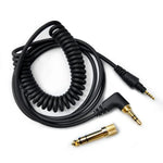 Dây cáp âm thanh tai nghe dạng lò xo dài 1.2m, cho Pioneer HDJ-CUE1 / HDJ-X7 / HDJ-S7 / HDJ-X5 / HDJ-S7, đầu cắm cong, đầu cắm thẳng