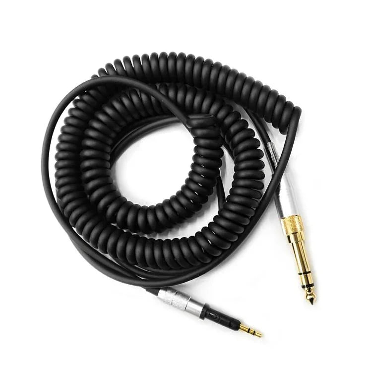 Dây cáp tai nghe lò xo dài 1.5m, đầu cắm 2.5mm sang 3.5mm + 6.35mm, cho Sennheiser HD6 / HD8 / HD7 / HD598, ZS0245
