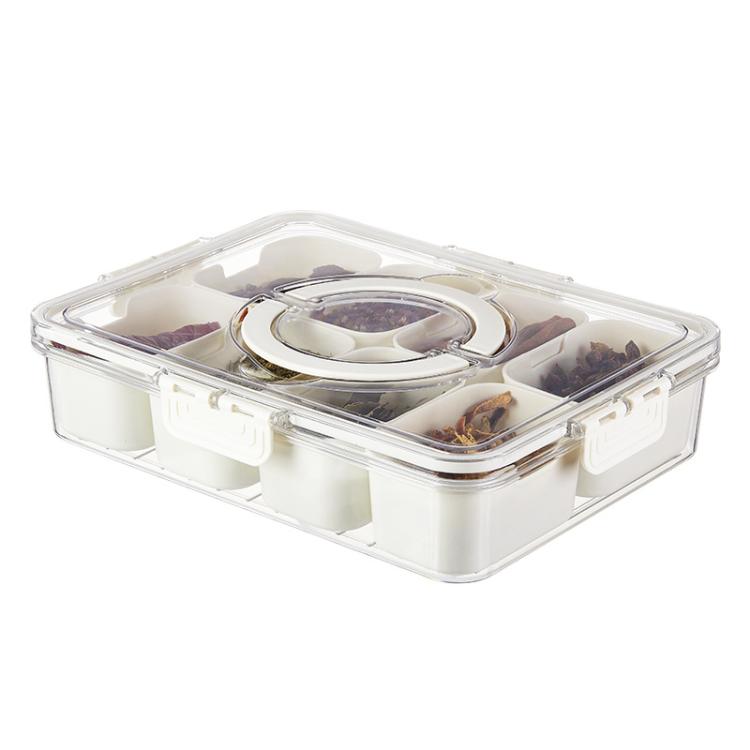 Hộp đựng gia vị 8 ngăn có nắp trong suốt và tay cầm cho húng quế khô, mùi tây, hương thảo và lá nguyệt quế, 8 ngăn