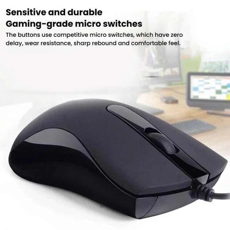 Chuột quang có dây công thái học Little Kangaroo DS-917 1000DPI chuột laptop cho văn phòng và chơi game, DS-917 USB