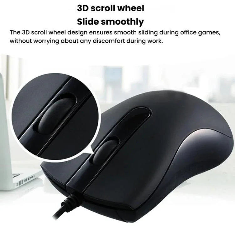 Chuột quang có dây công thái học Little Kangaroo DS-917 1000DPI chuột laptop cho văn phòng và chơi game, DS-917 USB