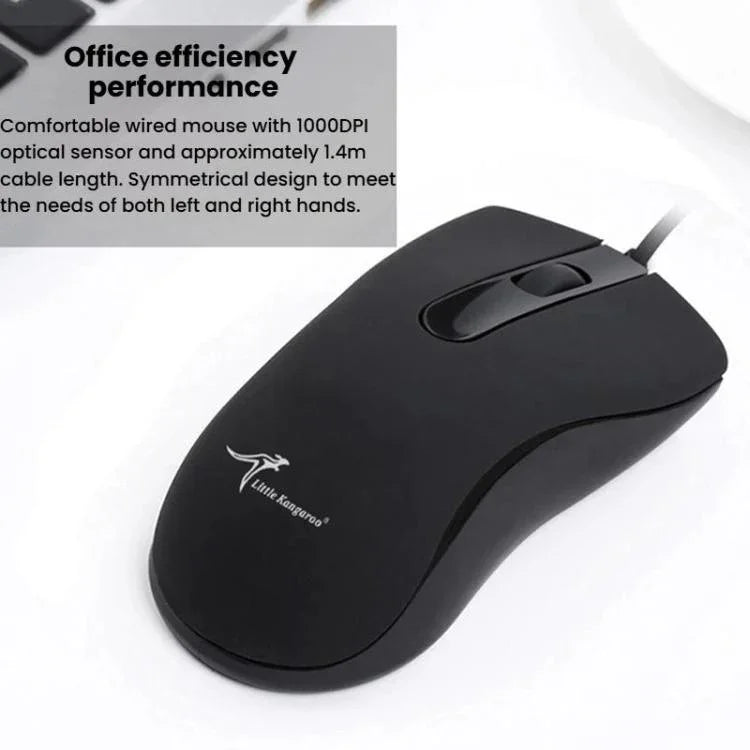 Chuột quang có dây công thái học Little Kangaroo DS-917 1000DPI chuột laptop cho văn phòng và chơi game, DS-917 USB
