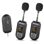 Bộ khuếch đại micro không dây 2.4G Microphone di động, 1 trong 1 kẹp ve áo, 1 trong 1 đội đầu, 1 trong 2 kẹp ve áo, 1 trong 2 đội đầu
