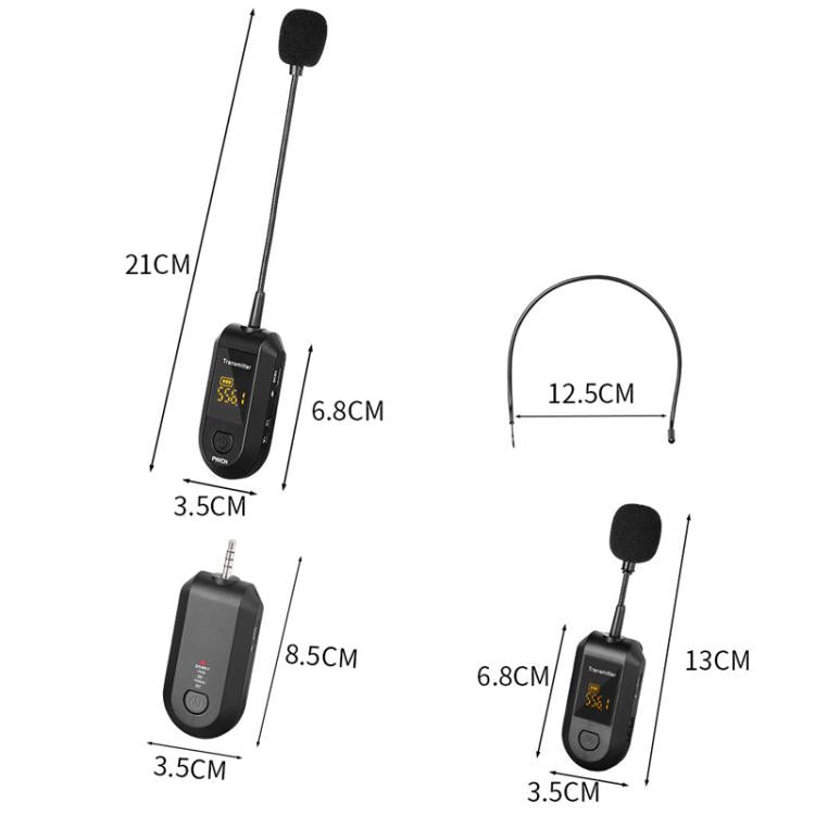 Bộ khuếch đại micro không dây 2.4G Microphone di động, 1 trong 1 kẹp ve áo, 1 trong 1 đội đầu, 1 trong 2 kẹp ve áo, 1 trong 2 đội đầu