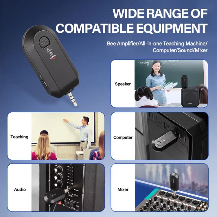Bộ khuếch đại micro không dây 2.4G Microphone di động, 1 trong 1 kẹp ve áo, 1 trong 1 đội đầu, 1 trong 2 kẹp ve áo, 1 trong 2 đội đầu