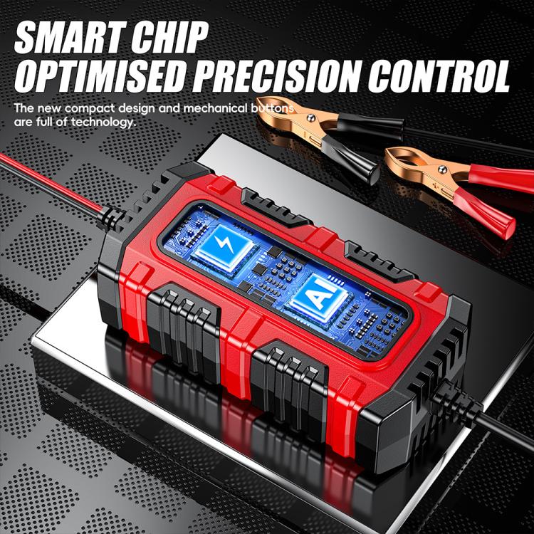 FOXSUR Smart 6V/12V 1.5A Battery Charger 4AH-30AH Lead Acid Battery Maintainer For Motorcycle/Car/ATV, EU Plug, US Plug, UK Plug