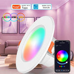 Đèn âm trần LED điều chỉnh độ sáng RGB+CW+WW tương thích với Tuya WIFI & Bluetooth, 5W 2.5 inch, 7W 3.5 inch, 10W 4 inch