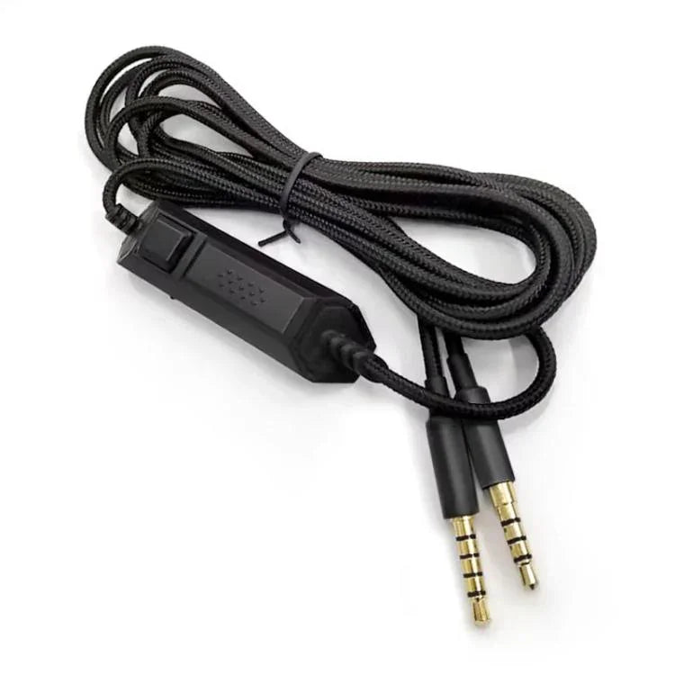 Dây cáp âm thanh bện dài 2m cho tai nghe chơi game Logitech Astro A10 / A40, đầu cắm bạc thẳng, đầu cắm bạc có dây điều khiển, đầu cắm đen có dây điều khiển