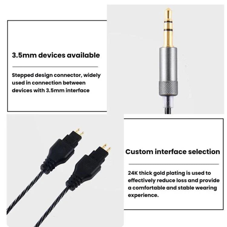 Cáp âm thanh tai nghe cho Sennheiser HD414 / HD650 / HD600 / HD580 / HD660S, 2m, 1.2m