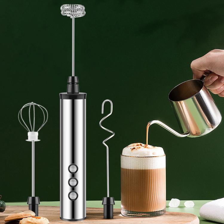Máy đánh trứng điện cầm tay 3 trong 1 có thể sạc lại mini cho làm bánh, máy tạo bọt sữa có thể sạc lại