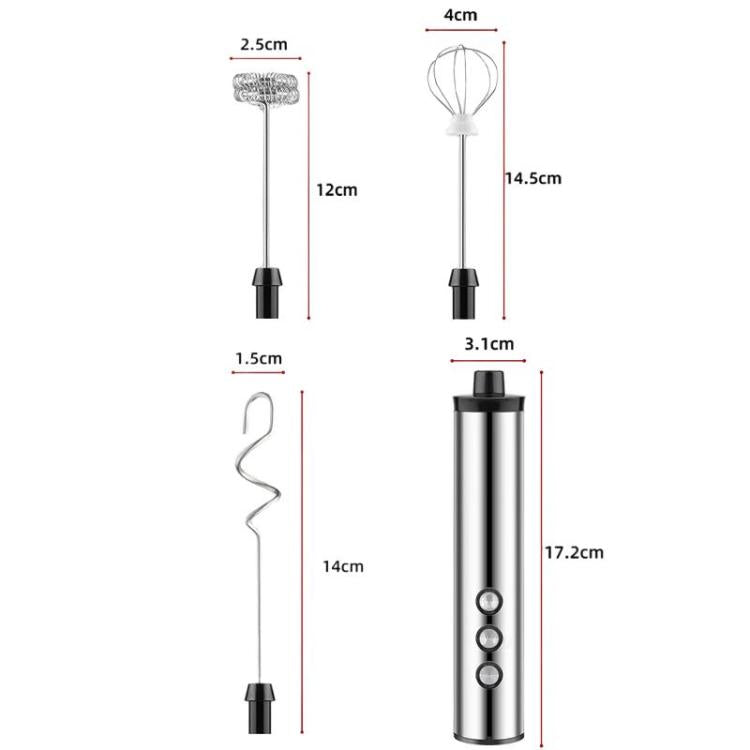 Máy đánh trứng điện cầm tay 3 trong 1 có thể sạc lại mini cho làm bánh, máy tạo bọt sữa có thể sạc lại