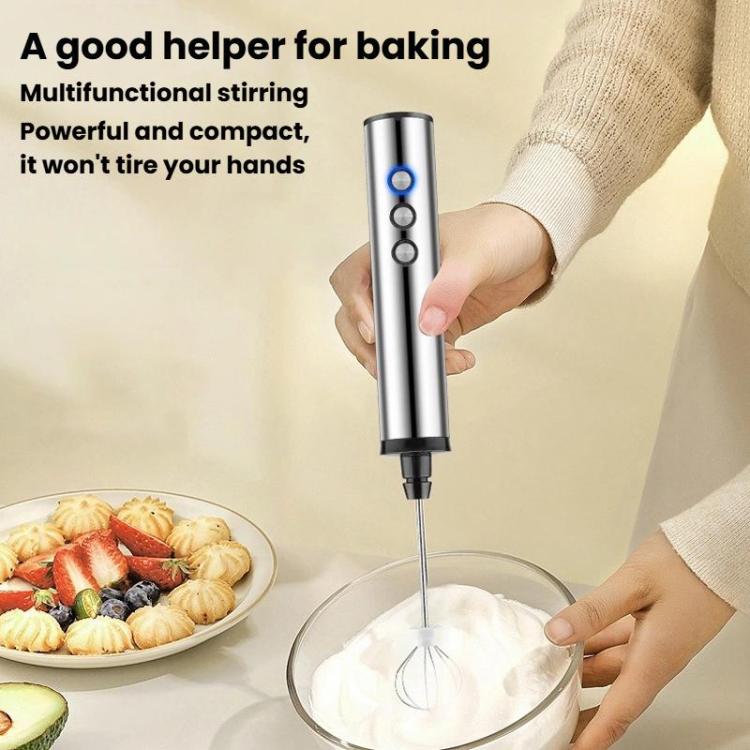 Máy đánh trứng điện cầm tay 3 trong 1 có thể sạc lại mini cho làm bánh, máy tạo bọt sữa có thể sạc lại