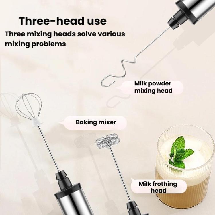 Máy đánh trứng điện cầm tay 3 trong 1 có thể sạc lại mini cho làm bánh, máy tạo bọt sữa có thể sạc lại