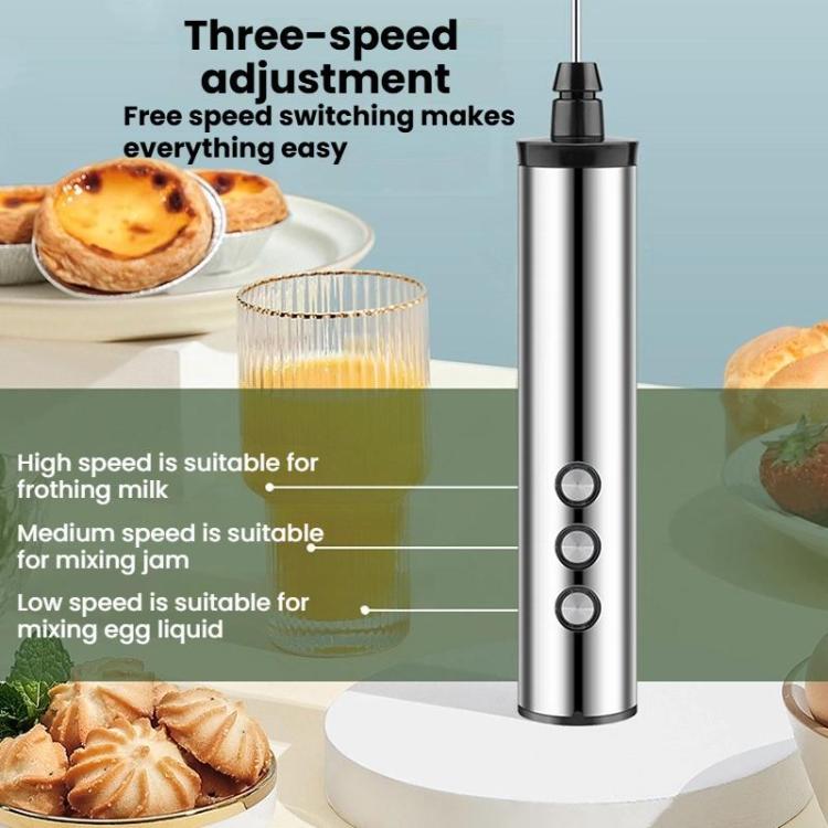 Máy đánh trứng điện cầm tay 3 trong 1 có thể sạc lại mini cho làm bánh, máy tạo bọt sữa có thể sạc lại