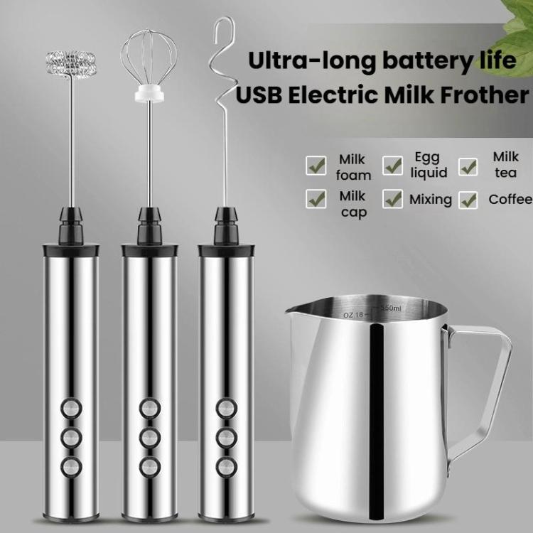 Máy đánh trứng điện cầm tay 3 trong 1 có thể sạc lại mini cho làm bánh, máy tạo bọt sữa có thể sạc lại