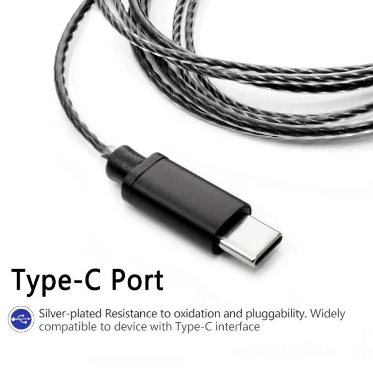 1.2m Type-C To MMCX Interface Headphone Plug Cable For Shure SE215 / SE315 / SE425 / SE535 / SE846, Inline Control, Standard