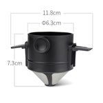 Cốc lọc cà phê không giấy di động, phễu lọc cà phê nhỏ giọt, màu trắng, đen, đen có đế, trắng có đế
