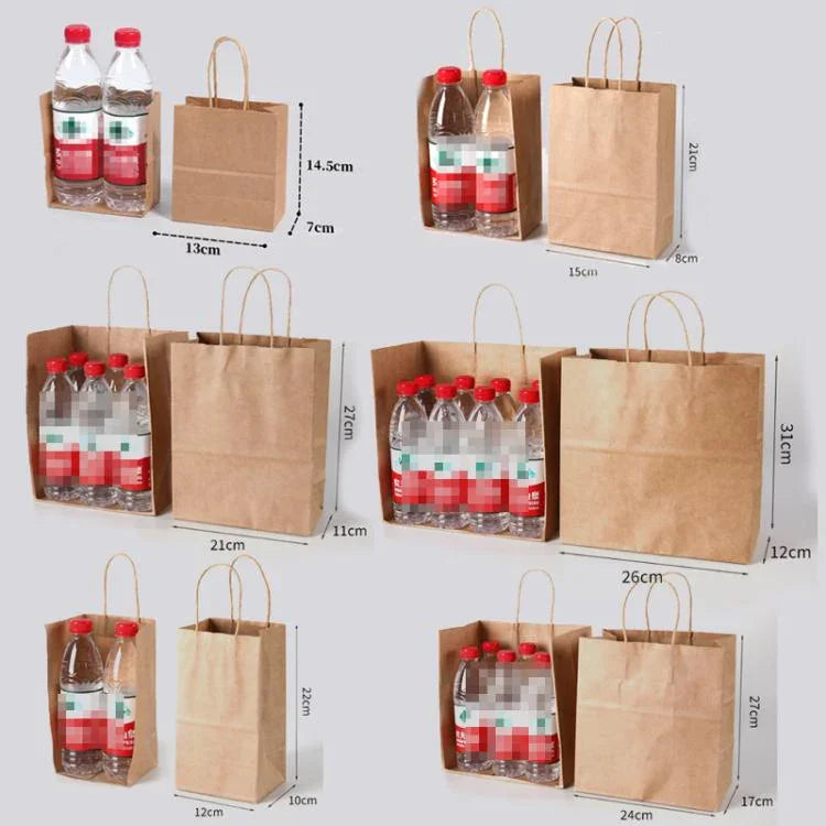 Túi mang đi bằng giấy Kraft, Kích thước: 13x7x14,5cm, 50 túi trong một gói, 15x8x21cm, Màu tự nhiên, 21x11x27cm, Màu tự nhiên, 15x8x21cm, Màu trắng, 21x11x27cm, Màu trắng, 21x14x27cm, Màu trắng, 26x12x31cm, Màu trắng, 32x11x27cm, Màu trắng