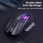 Chuột không dây Bluetooth Inphic cho văn phòng và chơi game có đèn LED sạc, chế độ kép màu trắng, chế độ ba màu đen, chế độ ba màu trắng