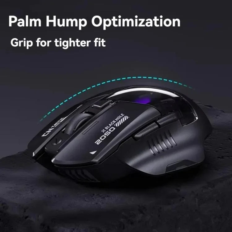Chuột không dây Bluetooth Inphic cho văn phòng và chơi game có đèn LED sạc, chế độ kép màu trắng, chế độ ba màu đen, chế độ ba màu trắng