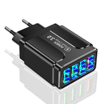 Sạc điện thoại 4 cổng USB 5.1A QC3.0 sạc nhanh, phích cắm EU, Mỹ, Anh