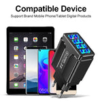 Sạc điện thoại 4 cổng USB 5.1A QC3.0 sạc nhanh, phích cắm EU, Mỹ, Anh