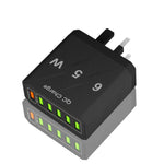Sạc điện thoại 6 cổng USB 65W QC3.0 sạc nhanh, phích cắm EU (Đen), EU (Trắng), Mỹ (Đen), Mỹ (Trắng), Anh (Đen), Anh (Trắng)