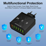Sạc điện thoại 6 cổng USB 65W QC3.0 sạc nhanh, phích cắm EU (Đen), EU (Trắng), Mỹ (Đen), Mỹ (Trắng), Anh (Đen), Anh (Trắng)