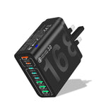 150W 4USB+4Type-C 8 Interface QC3.0 Fast Charging Cell Phone Charger, EU Plug (Black), EU Plug (White), EU Plug (Yellow), US Plug (Black), US Plug (White), US Plug (Yellow), UK Plug (Black), UK Plug (White), UK Plug (Yellow)
