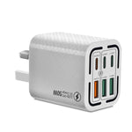 Sạc điện thoại 6 cổng 50W 3 USB + 3 Type-C sạc nhanh, phích cắm EU (Đen), EU (Trắng), EU (Vàng), Mỹ (Đen), Mỹ (Trắng), Mỹ (Vàng), Anh (Đen), Anh (Trắng), Anh (Vàng)