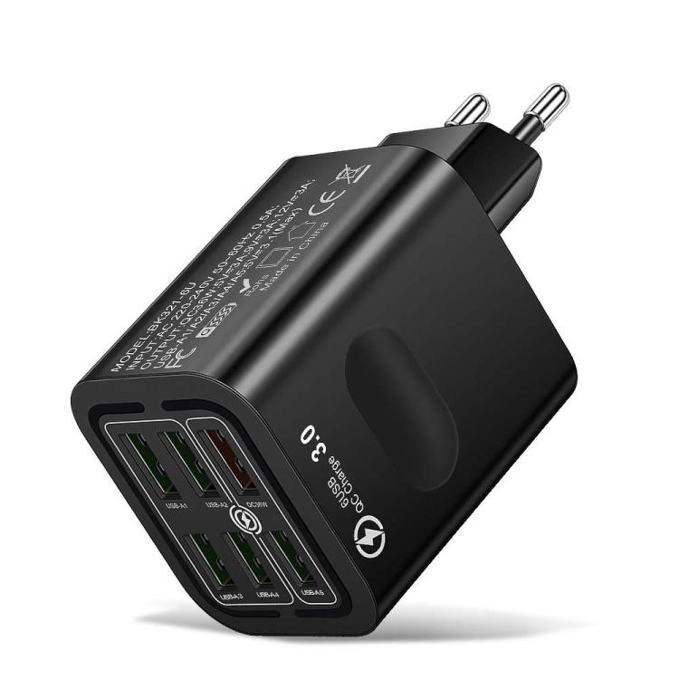 Sạc điện thoại đa cổng 6 USB BK321 sạc nhanh, phích cắm EU (Đen), EU (Trắng), EU (Vàng), Mỹ (Đen), Mỹ (Trắng), Mỹ (Vàng), Anh (Đen), Anh (Trắng), Anh (Vàng)