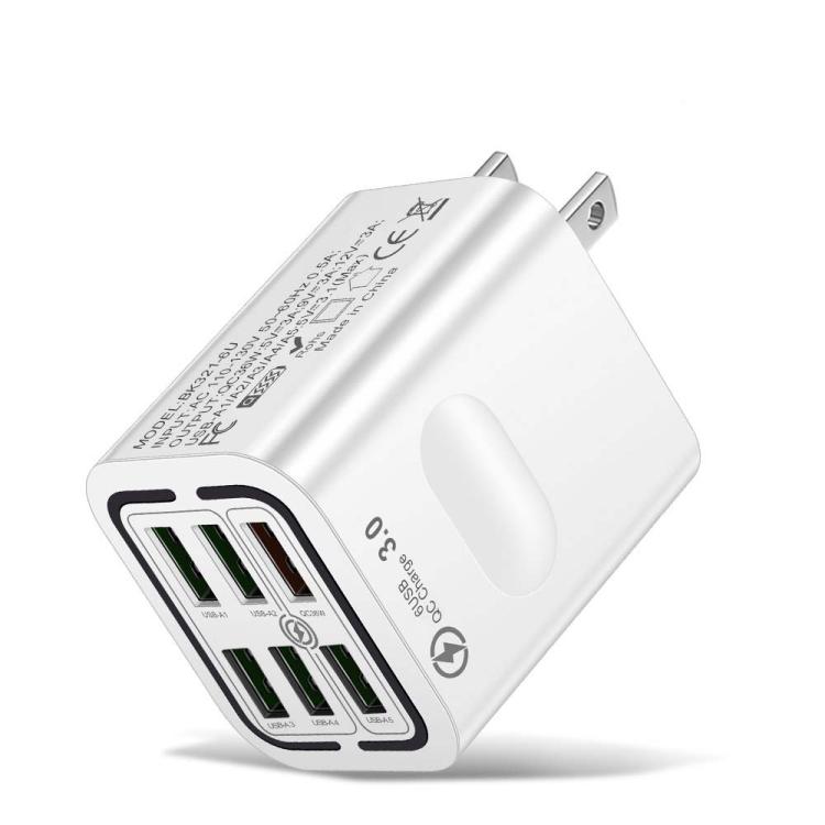 Sạc điện thoại đa cổng 6 USB BK321 sạc nhanh, phích cắm EU (Đen), EU (Trắng), EU (Vàng), Mỹ (Đen), Mỹ (Trắng), Mỹ (Vàng), Anh (Đen), Anh (Trắng), Anh (Vàng)