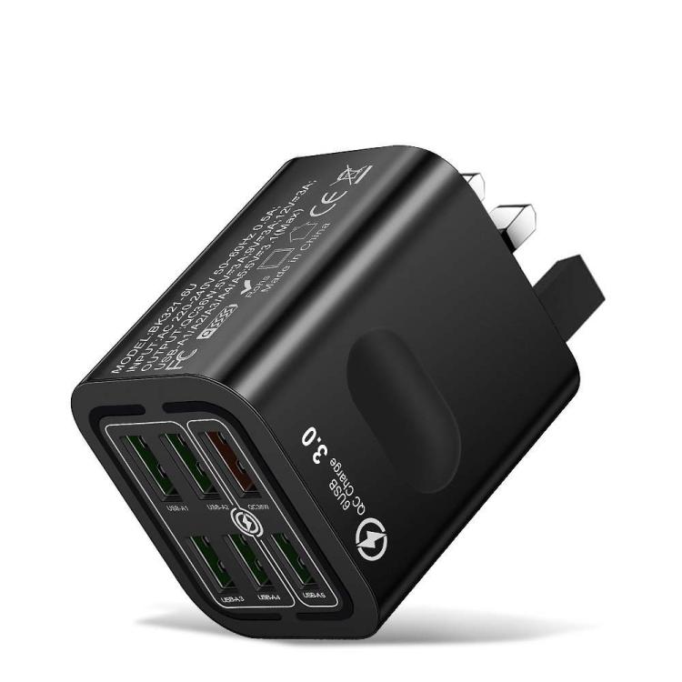 Sạc điện thoại đa cổng 6 USB BK321 sạc nhanh, phích cắm EU (Đen), EU (Trắng), EU (Vàng), Mỹ (Đen), Mỹ (Trắng), Mỹ (Vàng), Anh (Đen), Anh (Trắng), Anh (Vàng)