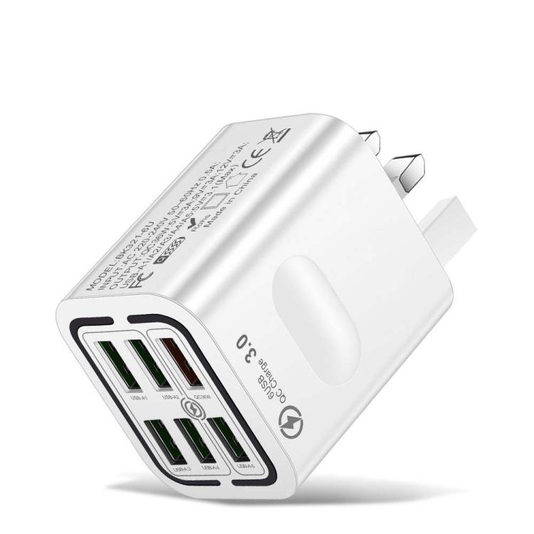 Sạc điện thoại đa cổng 6 USB BK321 sạc nhanh, phích cắm EU (Đen), EU (Trắng), EU (Vàng), Mỹ (Đen), Mỹ (Trắng), Mỹ (Vàng), Anh (Đen), Anh (Trắng), Anh (Vàng)