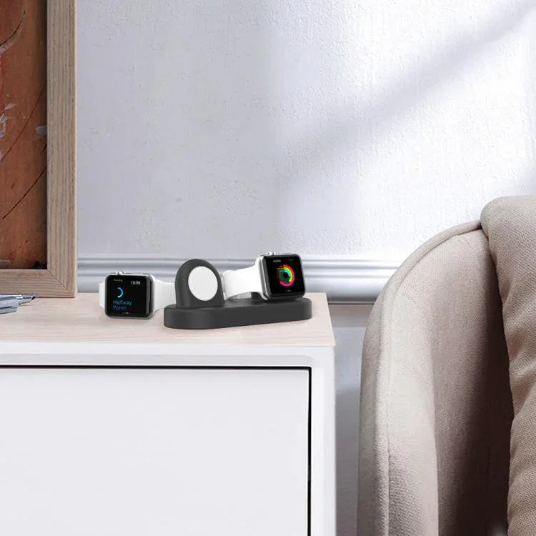 Đế lưu trữ 2 trong 1 AhaStyle DD97 cho Apple Watch / tai nghe, Đế sạc silicone để bàn