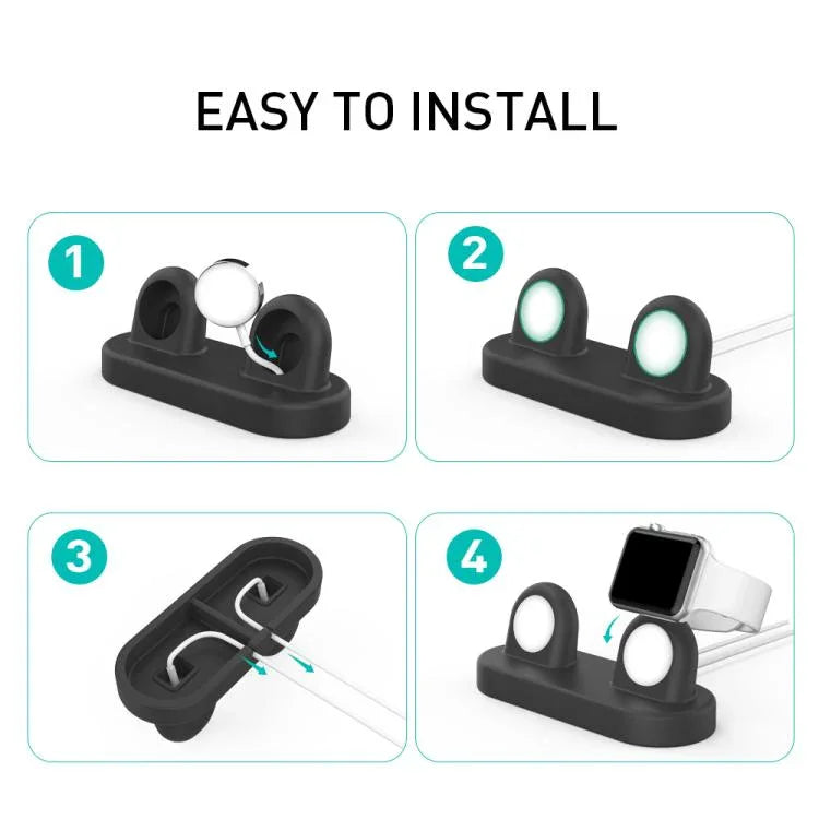 Đế lưu trữ 2 trong 1 AhaStyle DD97 cho Apple Watch / tai nghe, Đế sạc silicone để bàn