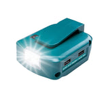 Bộ chuyển đổi pin lithium Makita 14.4V/18V có đèn LED, USB đôi + DC
